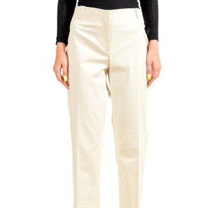 Incotex Women's Ivory Flat Front Pants US 2XL IT 48